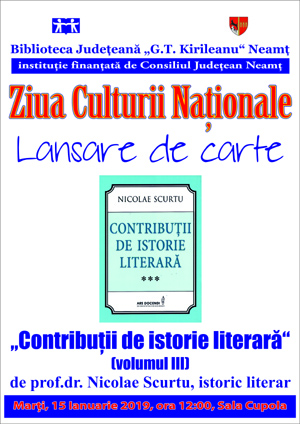Multiple activități pentru sărbătorirea Zilei Culturii Naționale, la Biblioteca Județeană Neamţ