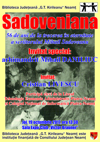 Opera lui Sadoveanu, readusă în atenția cititorilor la Biblioteca Județeană Neamt