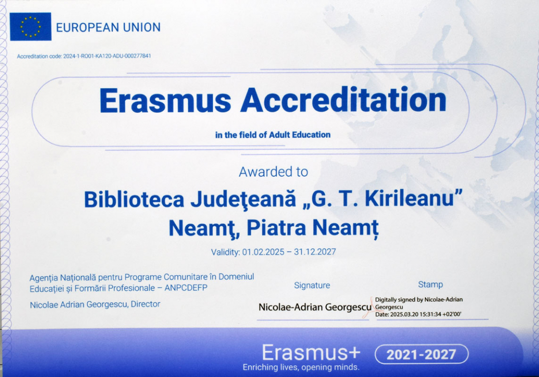 Proiect de mobilitate în educaţia adulţilor- acreditarea Erasmus+