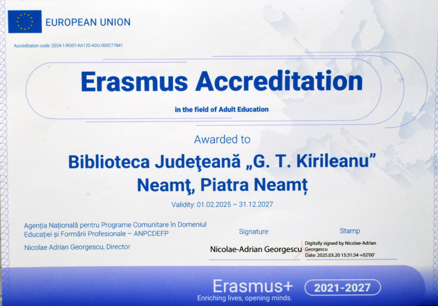 Proiect de mobilitate în educaţia adulţilor- acreditarea Erasmus+